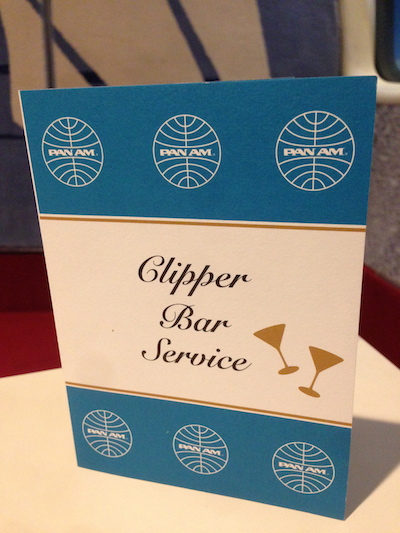 Pan Am Clipper Bar Service Menu